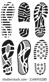 Shoe prints set vector images