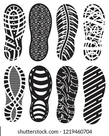 Shoe prints set vector images