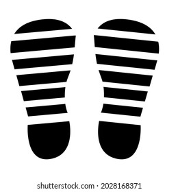 shoe prints, silhouette of black shoe prints, mark for place or distance vector illustration