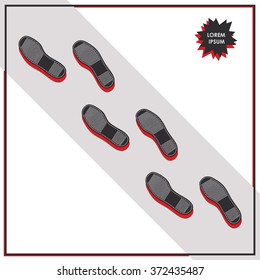 Shoe prints. sole icon. vector.