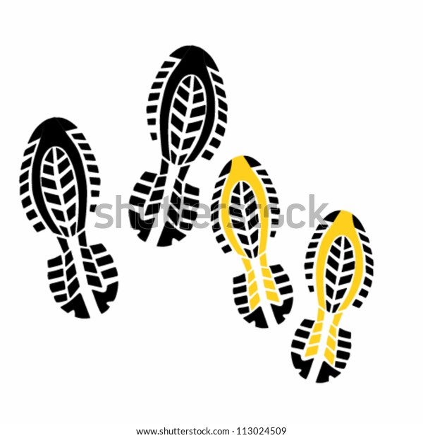 Shoe Prints Track Marks Vector Stock Vector (Royalty Free) 113024509