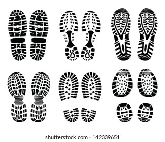 Shoe print-vector Illustration