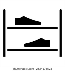 Elemento del icono del estante del zapato para el diseño