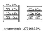 Shoe Rack icon line art vector illustration design