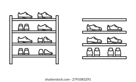Shoe Rack icon line art vector illustration design