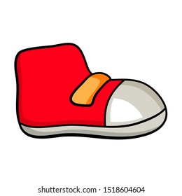 Shoe red cartoon boy boot isolated on white background