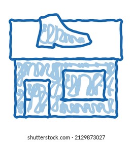 Shoe Repair Build Sketch Icon Vector. Hand Drawn Blue Doodle Line Art Shoe Repair Build Sign. Isolated Symbol Illustration