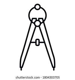 Shoe repair compass icon. Outline shoe repair compass vector icon for web design isolated on white background