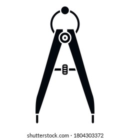 Kompasssymbol für Schuhreparatur. Einfache Illustration von Schuhreparatur-Kompass, Vektorsymbol für Webdesign einzeln auf weißem Hintergrund