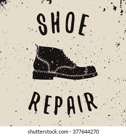 Shoe repair sign. Vector illustration.