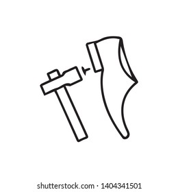 Shoe repair with tool vector silhouette for business - Vector 
