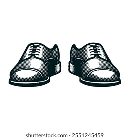 shoe retro fashion halftone vintage vector illustration template design