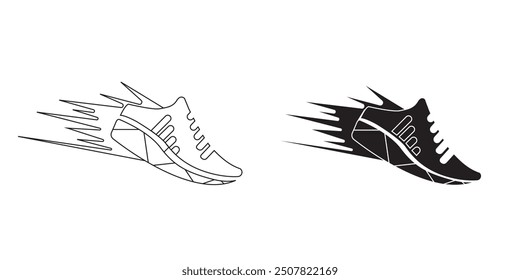 Shoe, Running Line Icon. Editable Stroke. Pixel Perfect