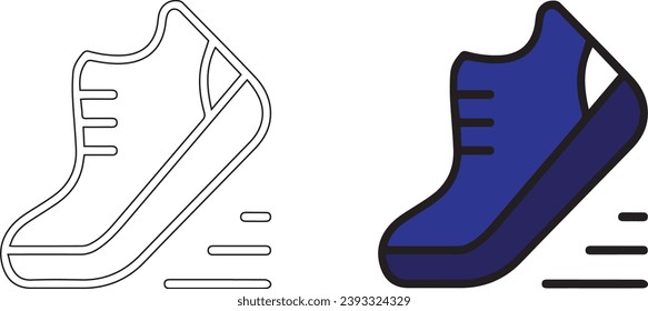 Shoe, Running Outline Icon mit Editable Stroke.