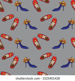 shoe seamless pattern vector design