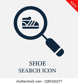 Shoe search icon. Editable Shoe search icon for web or mobile.