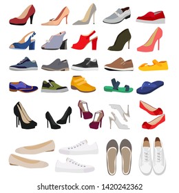 shoe set in flat style