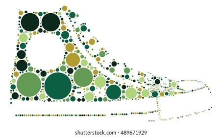 shoe shape vector design by color point
