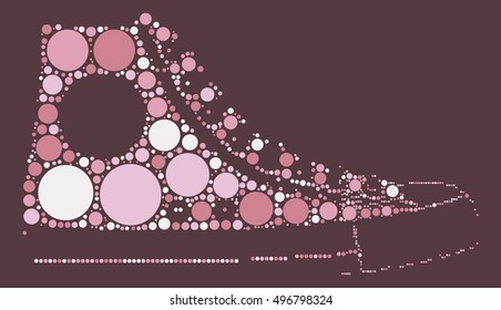 shoe shape vector design by color point
