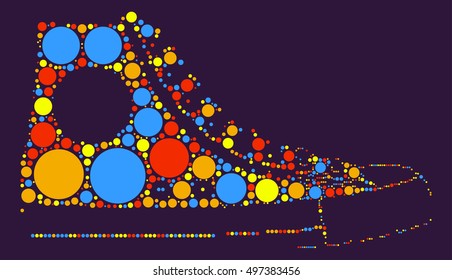 shoe shape vector design by color point

