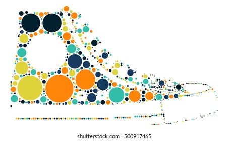 shoe shape vector design by color point
