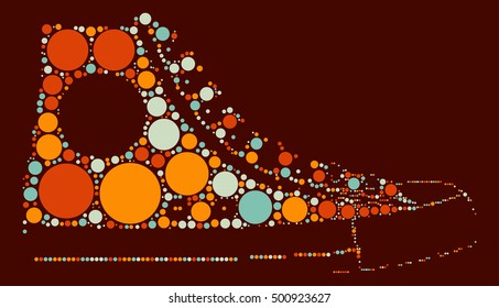 shoe shape vector design by color point
