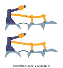 Shoe Sharp Spikes as Climbing Equipment Vector Illustration