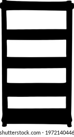 Shoe shelf for shoes. Vector image.