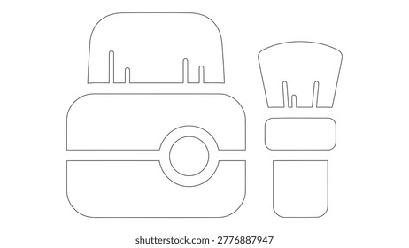 Shoe shine polish kit line art icon for footwear care and maintenance
