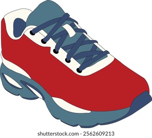 Shoe Shoes outline drawing vector symbol icon, Sneakers color full, Hand drawn shoes full color. Sneakers in flat style. fashion shoes