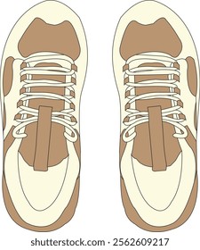 Shoe Shoes outline drawing vector symbol icon, Sneakers color full, Hand drawn shoes full color. Sneakers in flat style. fashion shoes