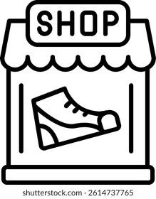 Shoe Shop Line Vector Icon Design