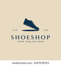 shoe shop simple logo vintage icon vector illustration design minimalist