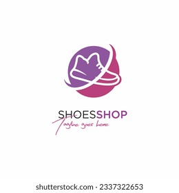
Símbolo vector de la tienda de zapatos. Adecuado para negocios, web, tienda online, medios sociales