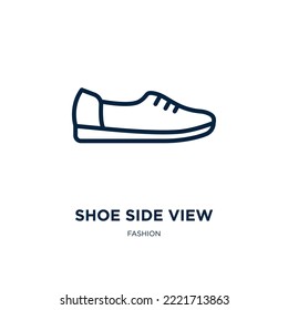 shoe side view icon from fashion collection. Thin linear shoe side view, shoe, foot outline icon isolated on white background. Line vector shoe side view sign, symbol for web and mobile