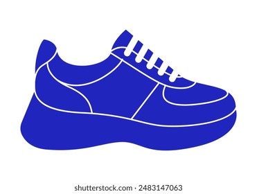 Shoe Silhouette Illustration. Casual Sports Shoes Icon Vector Flat Design Template