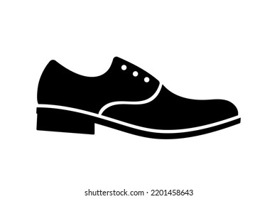 silueta de zapatos, icono negro simple, logotipo de calzado de cuero, ilustración vectorial