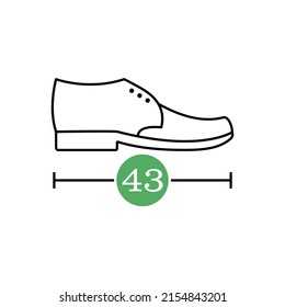 Shoe size icon. Isolated vector illustration on white background.