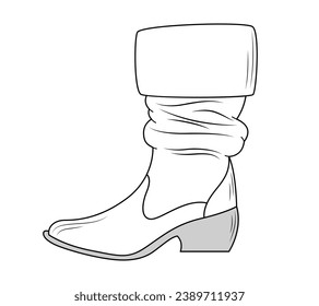 Shoe sketch. hand drawn Shoe outline illustration. Shoe black and white vector drawing. Shoe isolated on white background. vector illustration. Shoes line art drawing. footwear outline. sneakers.