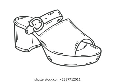 Shoe sketch. hand drawn Shoe outline illustration. Shoe black and white vector drawing. Shoe isolated on white background. vector illustration. Shoes line art drawing. footwear outline. sneakers.