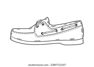 Shoe sketch. hand drawn Shoe outline illustration. Shoe black and white vector drawing. Shoe isolated on white background. vector illustration. Shoes line art drawing. footwear outline. sneakers.