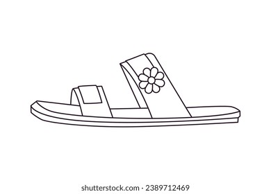 Shoe sketch. hand drawn Shoe outline illustration. Shoe black and white vector drawing. Shoe isolated on white background. vector illustration. Shoes line art drawing. footwear outline. sneakers.