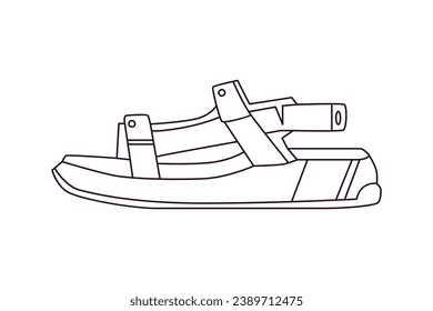 Shoe sketch. hand drawn Shoe outline illustration. Shoe black and white vector drawing. Shoe isolated on white background. vector illustration. Shoes line art drawing. footwear outline. sneakers.