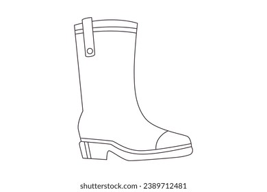 Shoe sketch. hand drawn Shoe outline illustration. Shoe black and white vector drawing. Shoe isolated on white background. vector illustration. Shoes line art drawing. footwear outline. sneakers.