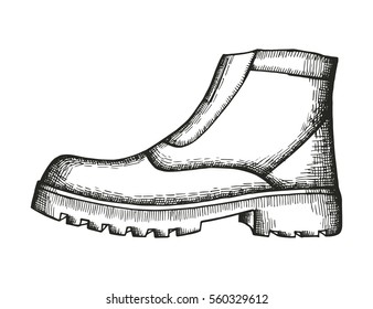 shoe sketch. vector drawing illustration