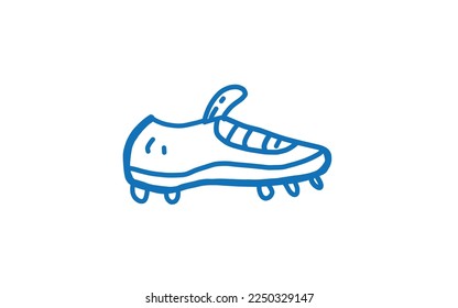 SHOE SOCCER Doodle art illustration with black and white style.