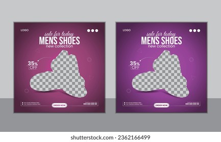 

Shoe social media post, sale offer web banner template for shoe brand, ads banner design for ads,  marketing template, mordant man shoe