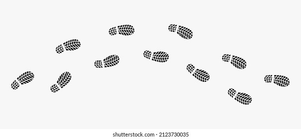 shoe sole design in silhouette with creative concept isolated on white background. premium vector human footsteps illustration