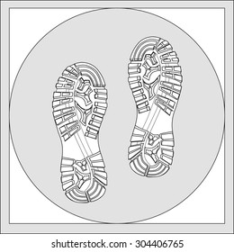 Shoe sole line. Vector illustration
