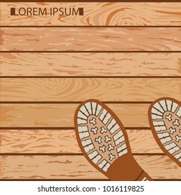 shoe sole on wooden board